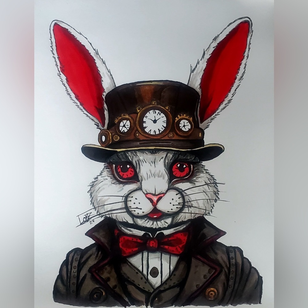 Steampunk Gentleman Bunny Original Art
